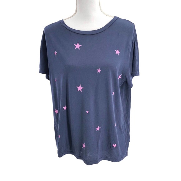 Sundry Womens Size Small Lightweight Star Print Short Sleeve Tee Shirt Scoopneck - Picture 2 of 7
